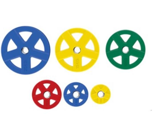 Placas de levantamiento de pesas de bajo ruido versiones recubiertas de caucho de alta resistencia al impacto Placas duraderas diseñadas para gimnasio de trabajo pesado